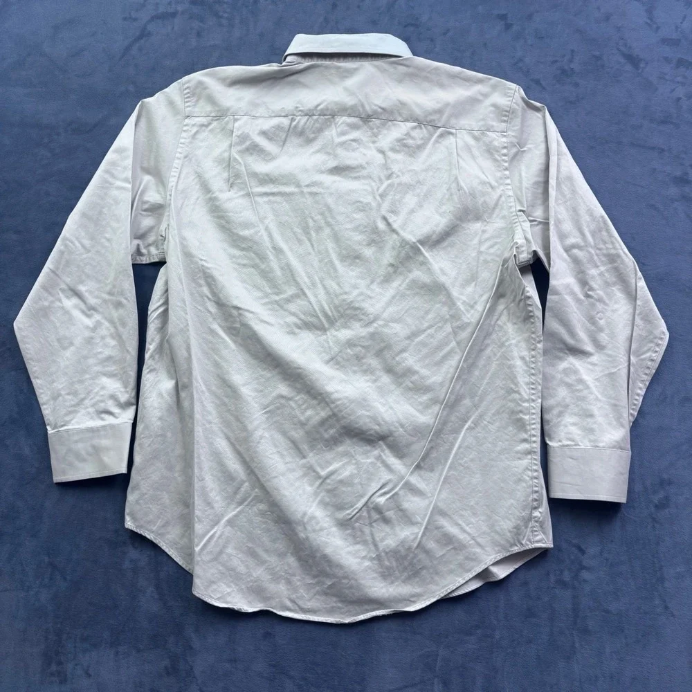 Banana Republic Mens Beige Long Sleeve Button Down Shirt Size L 16-16.5 Preppy